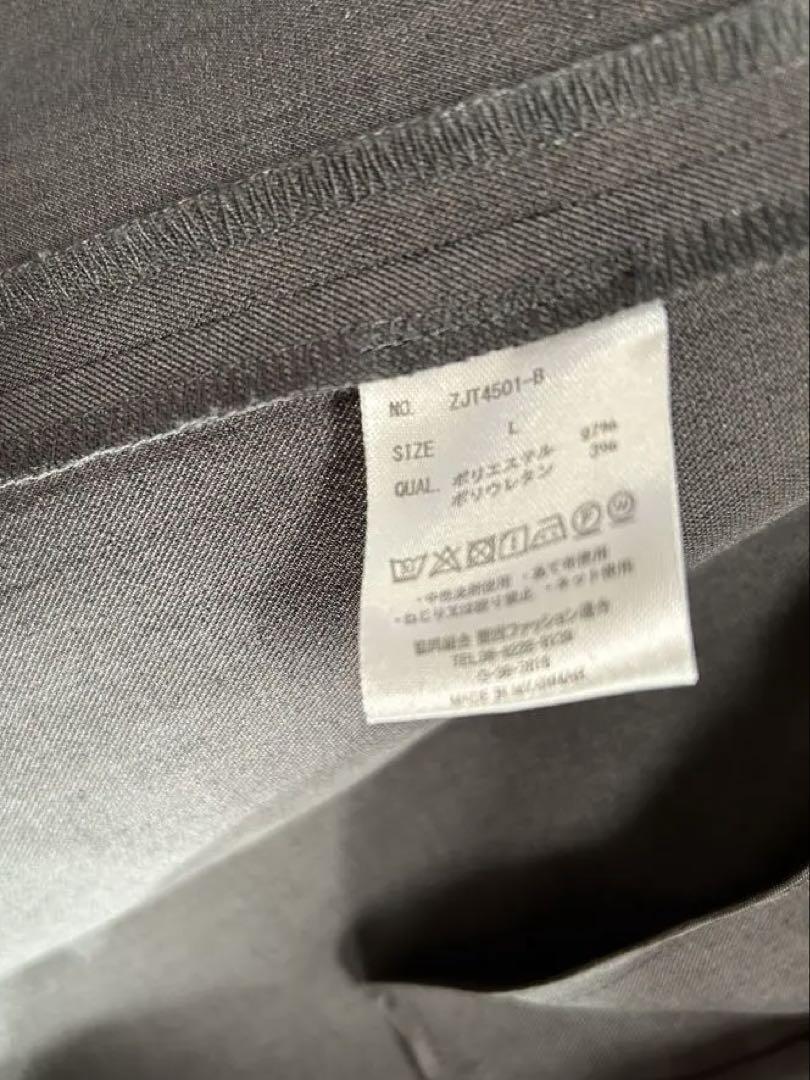 【美品】グレー パンツスーツ上下　青山　ゼロプレッシャースーツ