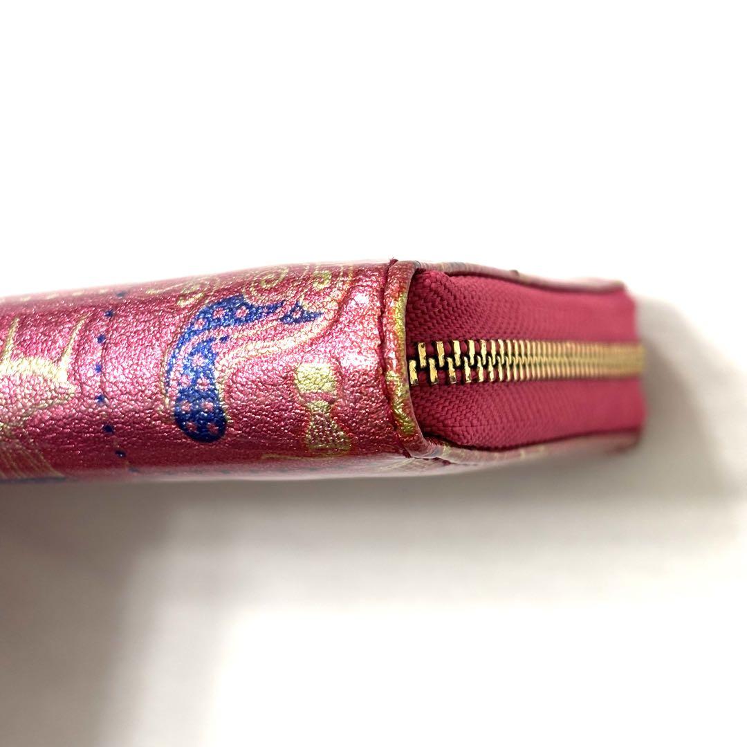 極美品 アナスイ ANNASUI 長財布 L字 パティ ファニチャー柄 エナメル