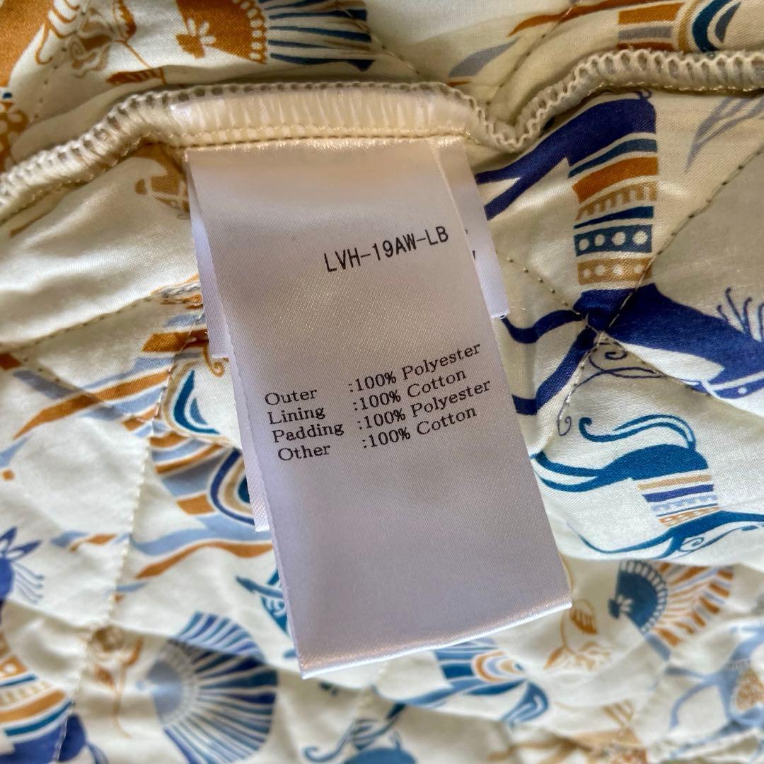 【ラベンハム】キルティングジャケット 馬 総柄 50周年 フード ベージュ 38