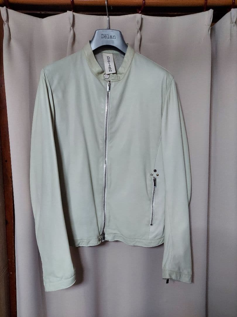 DELAN イタリア製品 オフホワイトシングルライダースジャケットS