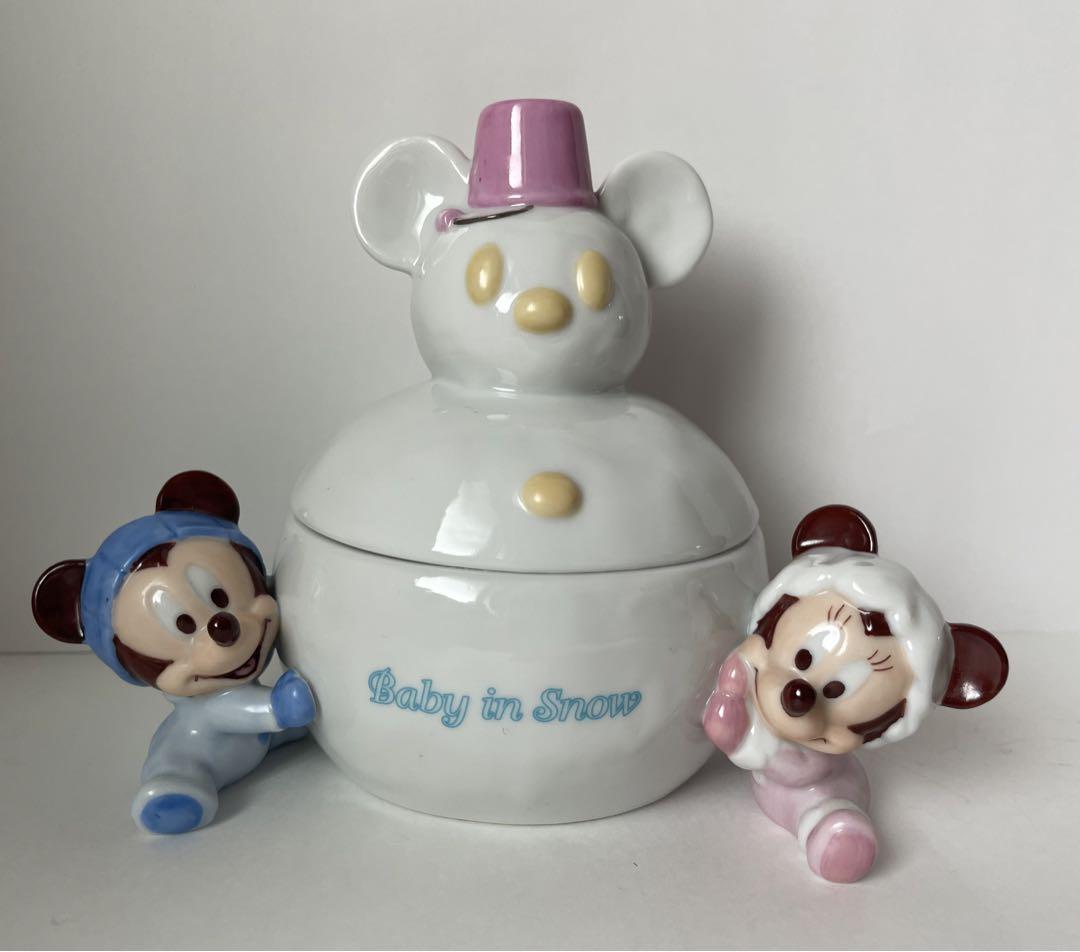 Disney baby ミッキー ミニー キャンディポット 陶器 小物入れ