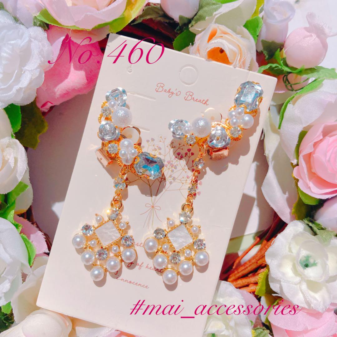ハンドメイド ♡ キラキラ ♡ ピアス風 ♡ ビジュー イヤーカフ ♡