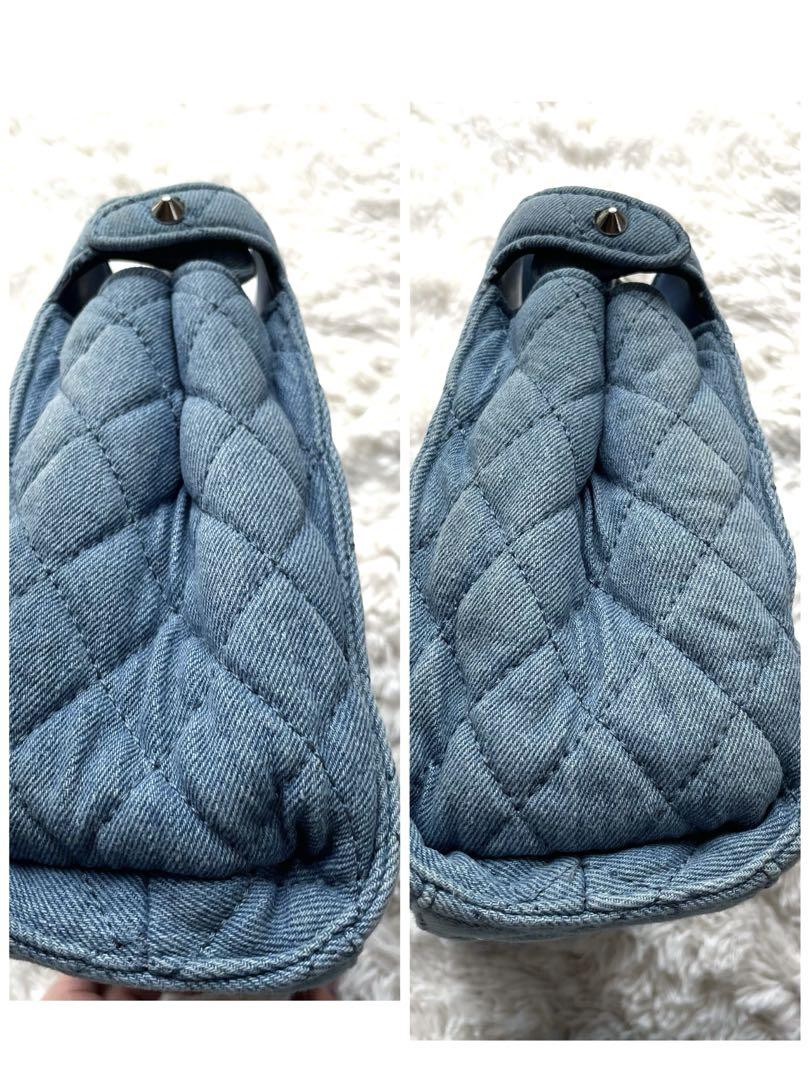 美品 ゲス キルティング デニムキャンバス ハンドバッグ