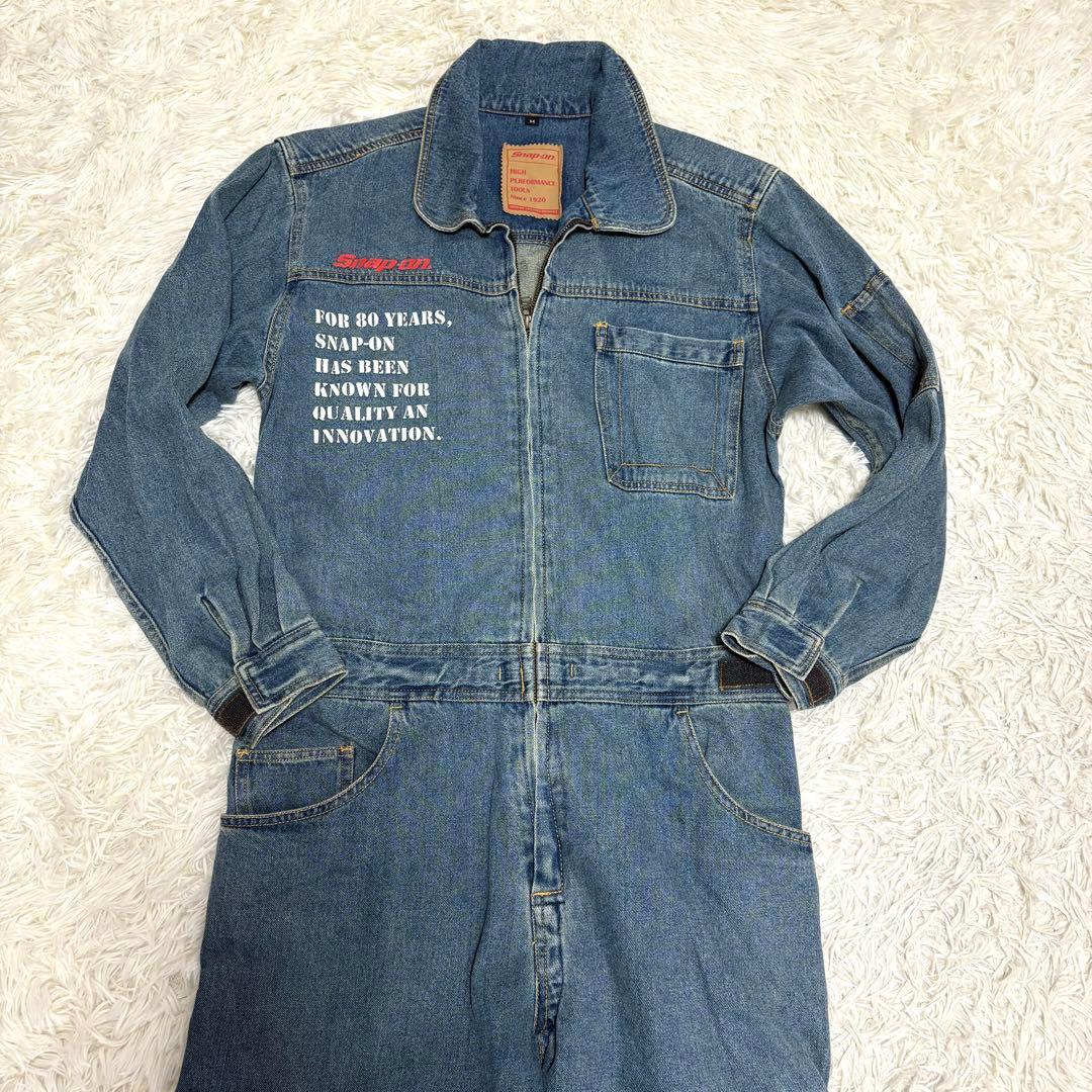 【美品/希少】スナップオン デニム ツナギ オーバーオール つなぎ M 美品/希少】スナップオン デニム ツナギ オーバーオール つなぎ M