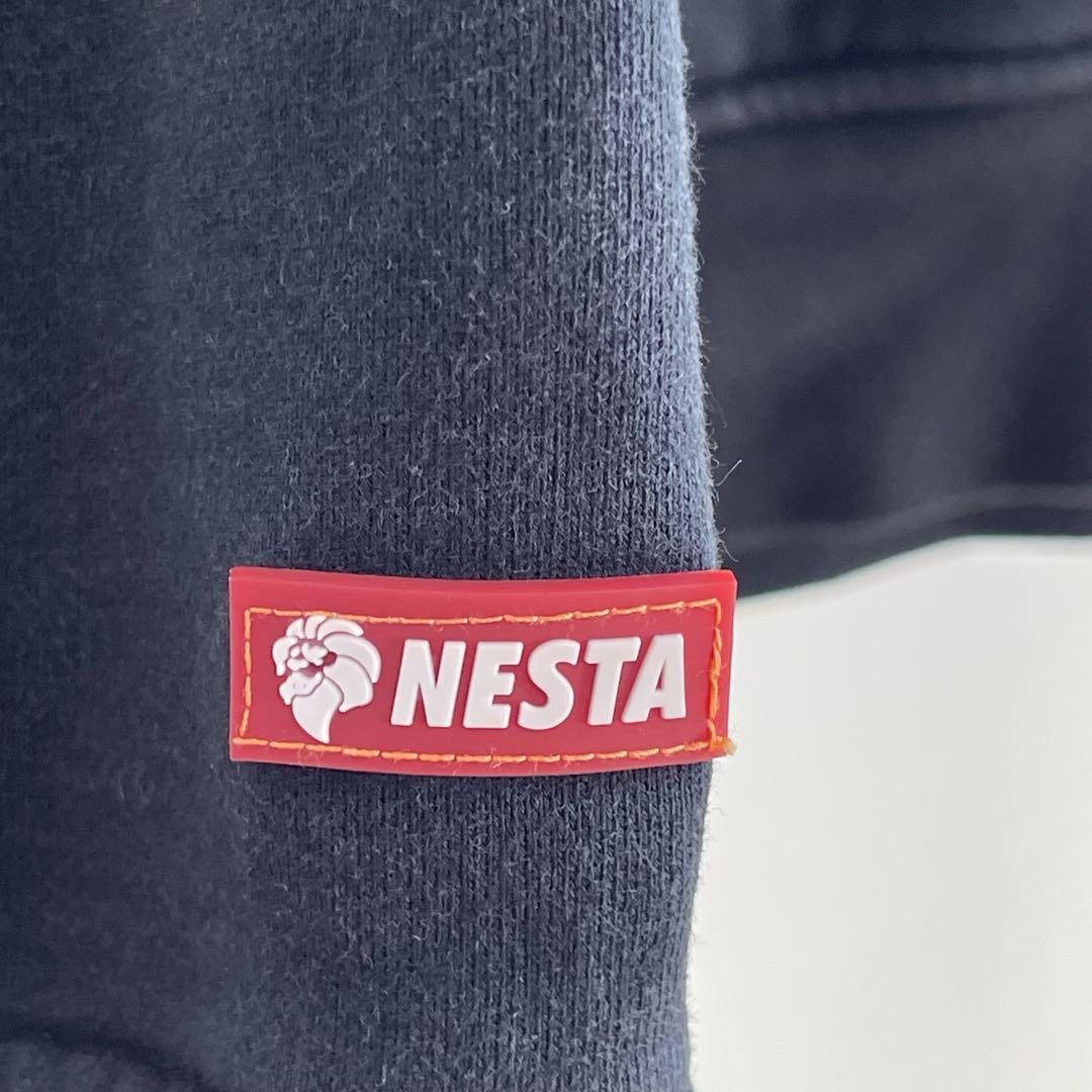 NESTA ネスタ パーカー 裏起毛 バックプリント ライオン デカロゴ 古着