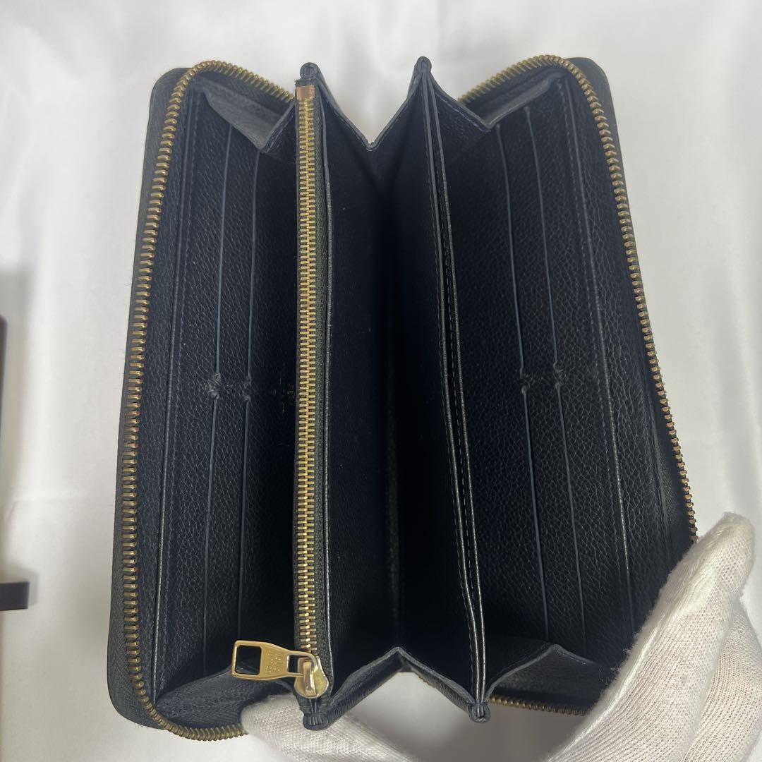 【美品】LOUIS VUITTON モノグラム・エンプリント ブラック長財布