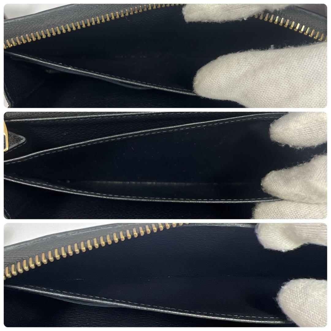 【美品】LOUIS VUITTON モノグラム・エンプリント ブラック長財布