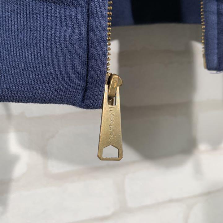 カーハート スウェットジップパーカー ネイビー xWa5K-m29211045596 ワンポイント刺繍 ロゴタグ 新品正規品