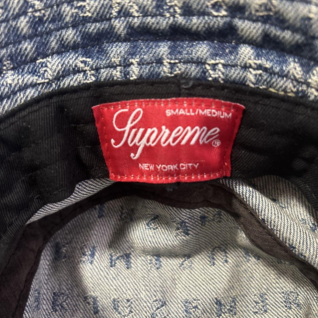 帽子 Supreme Jacquard Logos Denim Crusher