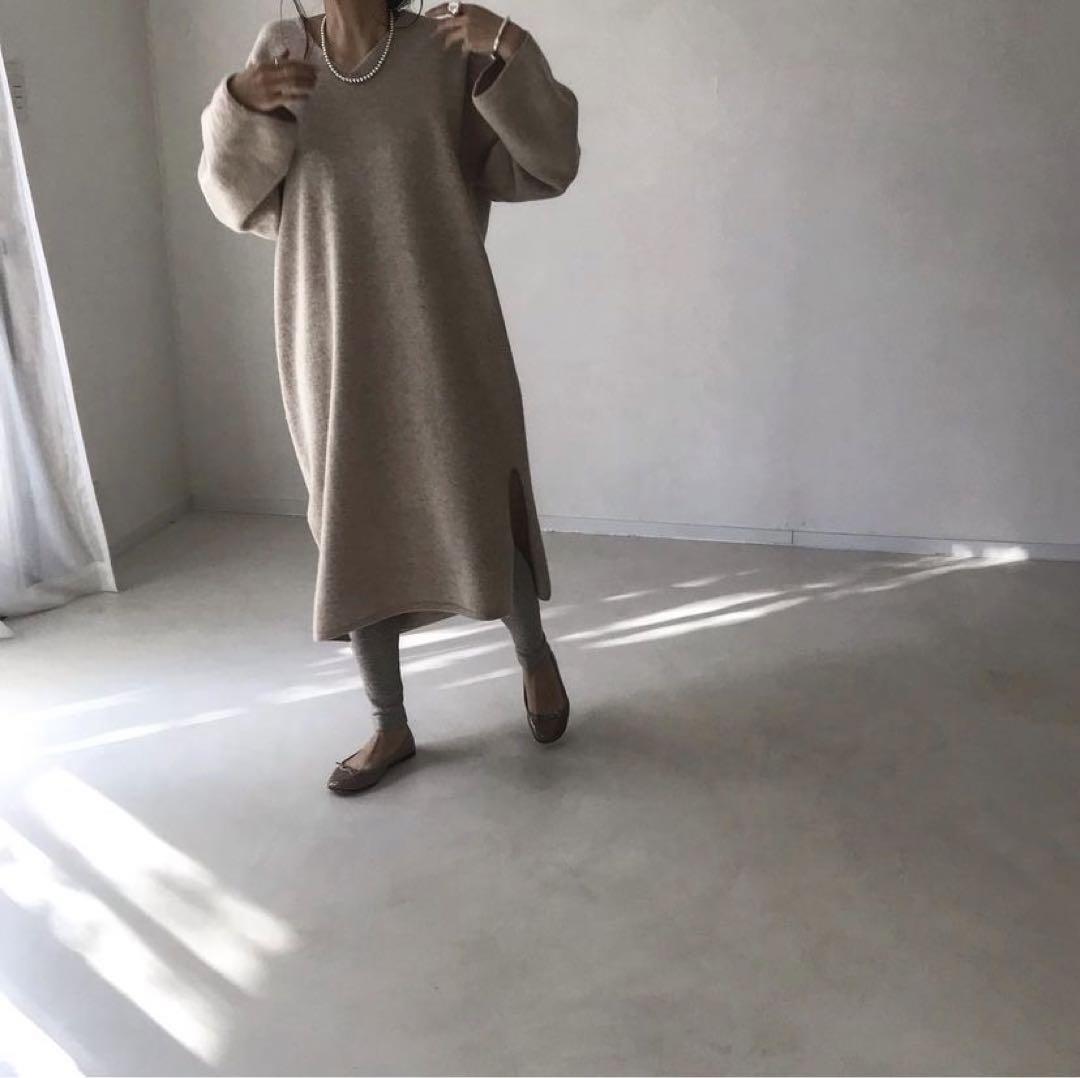 ARGUE cashmere wool V-dress  ウールワンピース