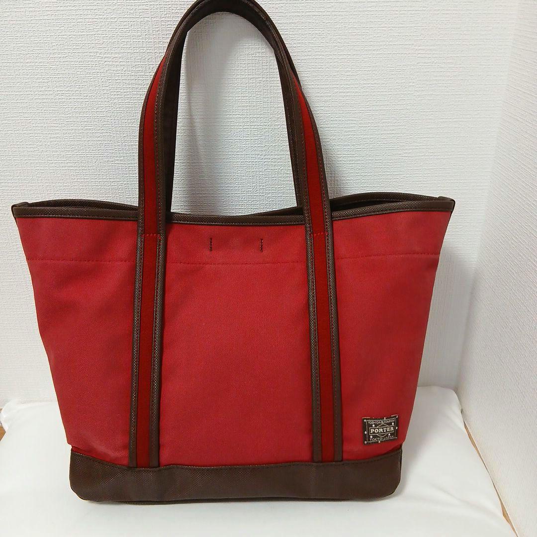 PORTER トートバッグ 赤 ポシェット付き