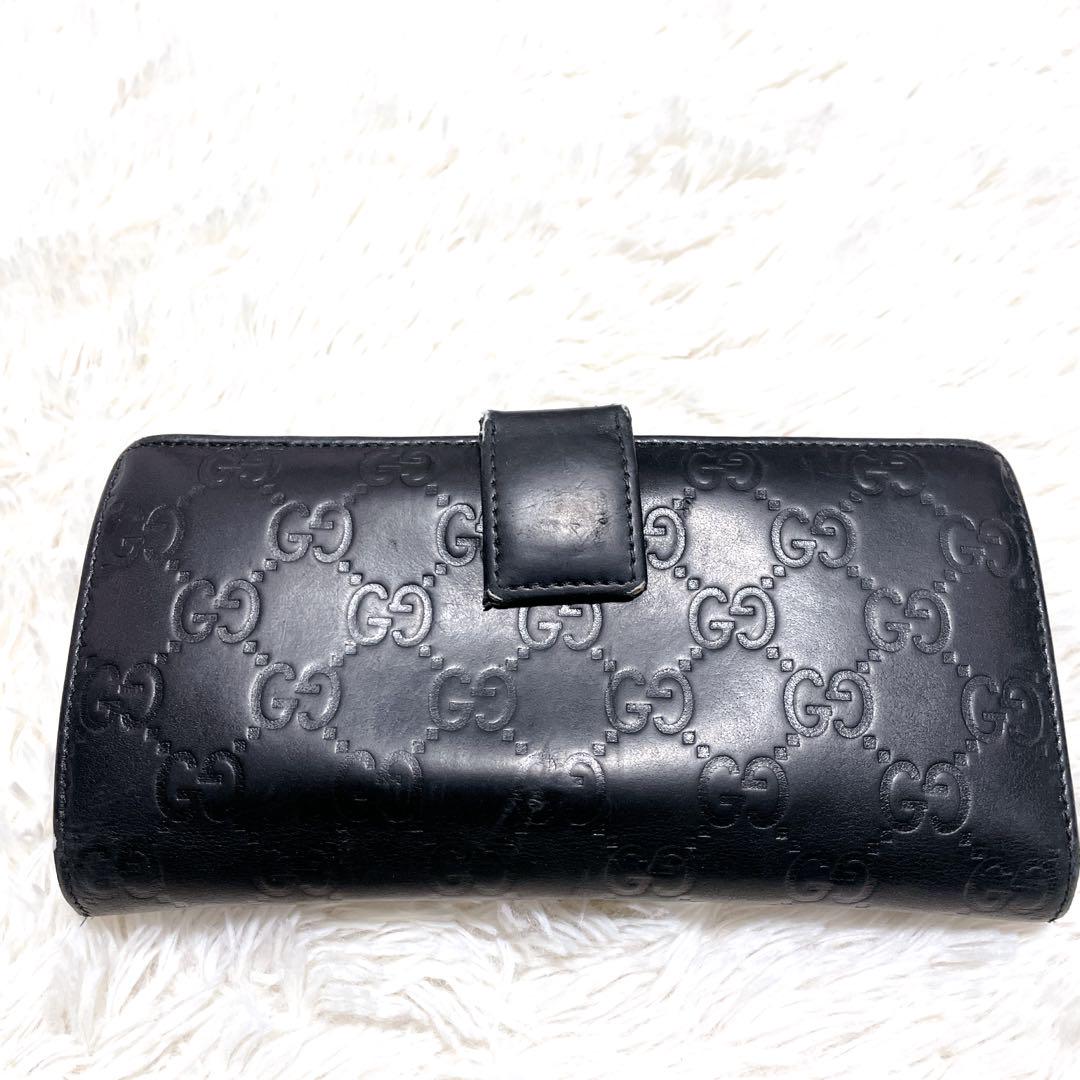 GUCCI 長財布　GG プリンシーライン　グッチシマ　リボン　レザー