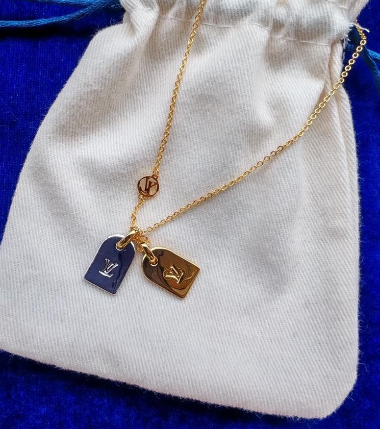 ルイヴィトン ナノグラム ネックレス ゴールド シルバー M63141