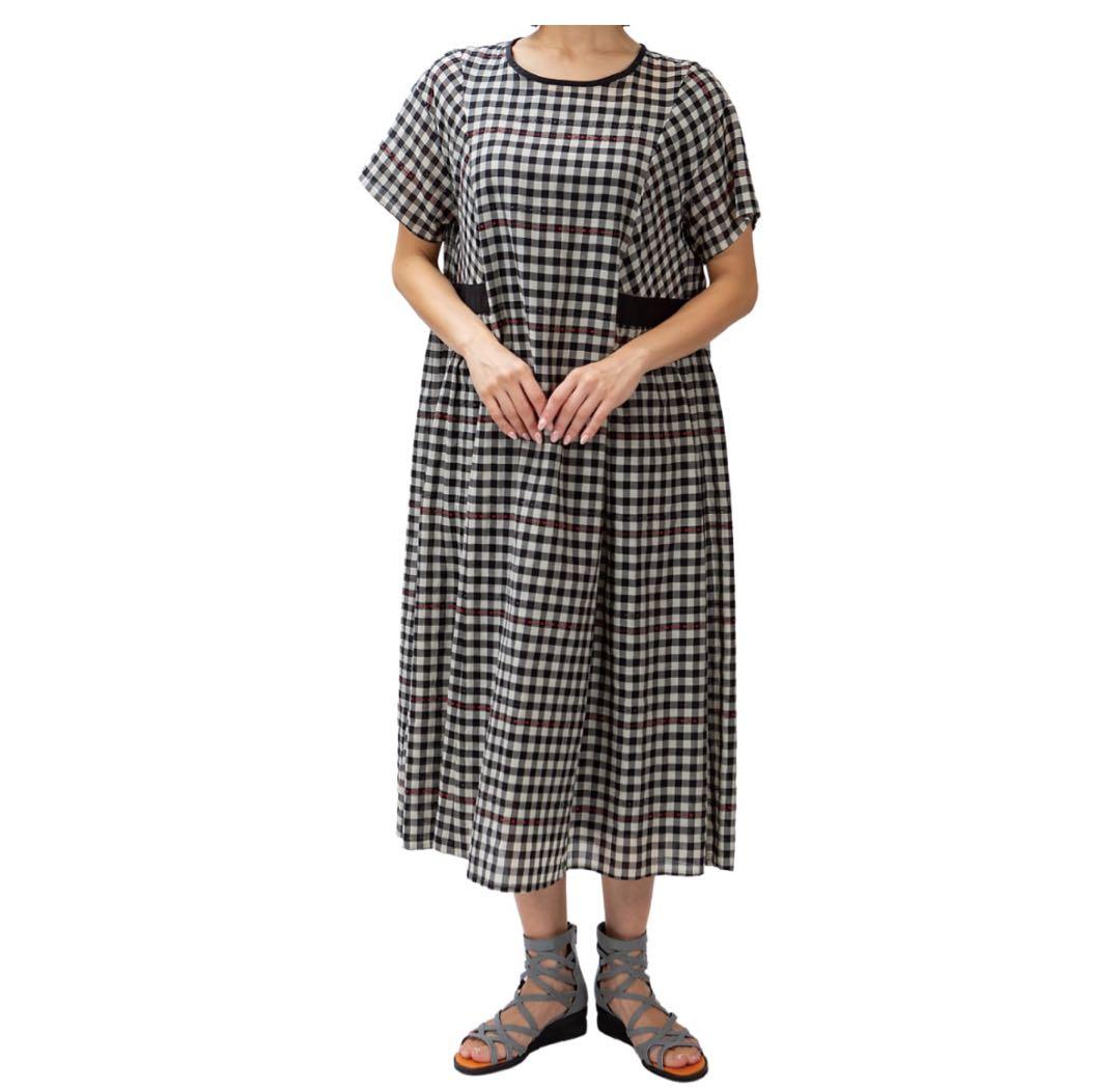 【新品未使用】ケイコキシ　ギンガムドビーワンピース 252-7128