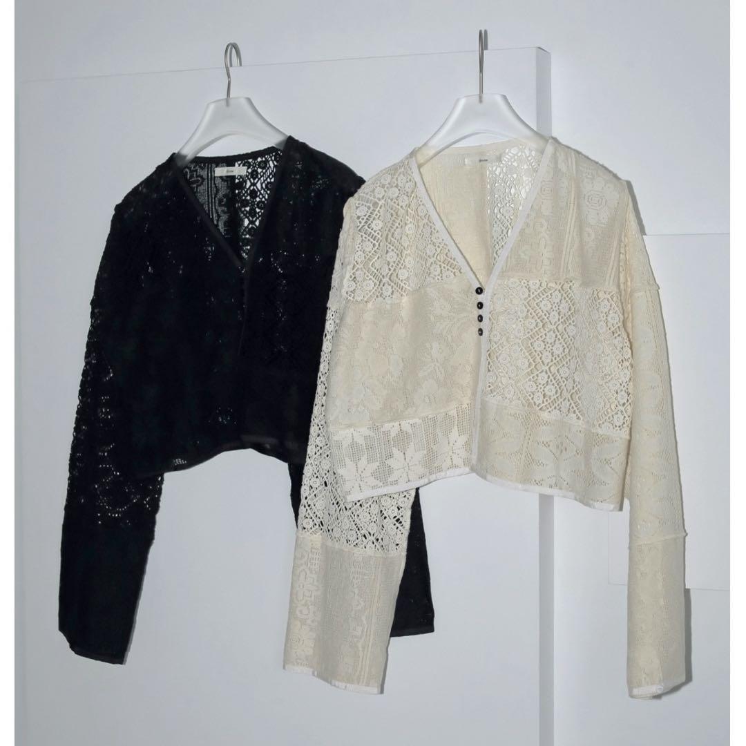 トップス anuke Patchwork Lace Cardigan