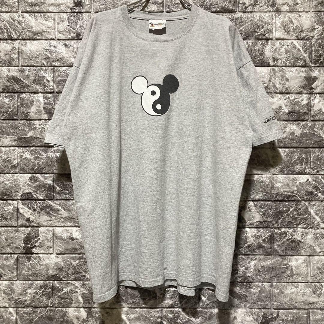 希少 DISNEY 陰陽 Tシャツ USA製 ミッキー ミッキーマウス
