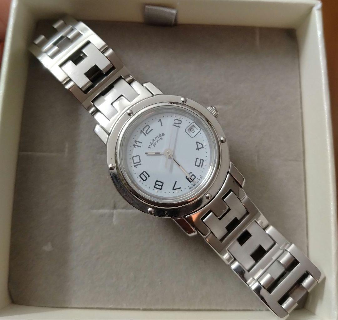 新品同様　HERMES　CL4.210　WhiteDial　エルメス　クリッパー