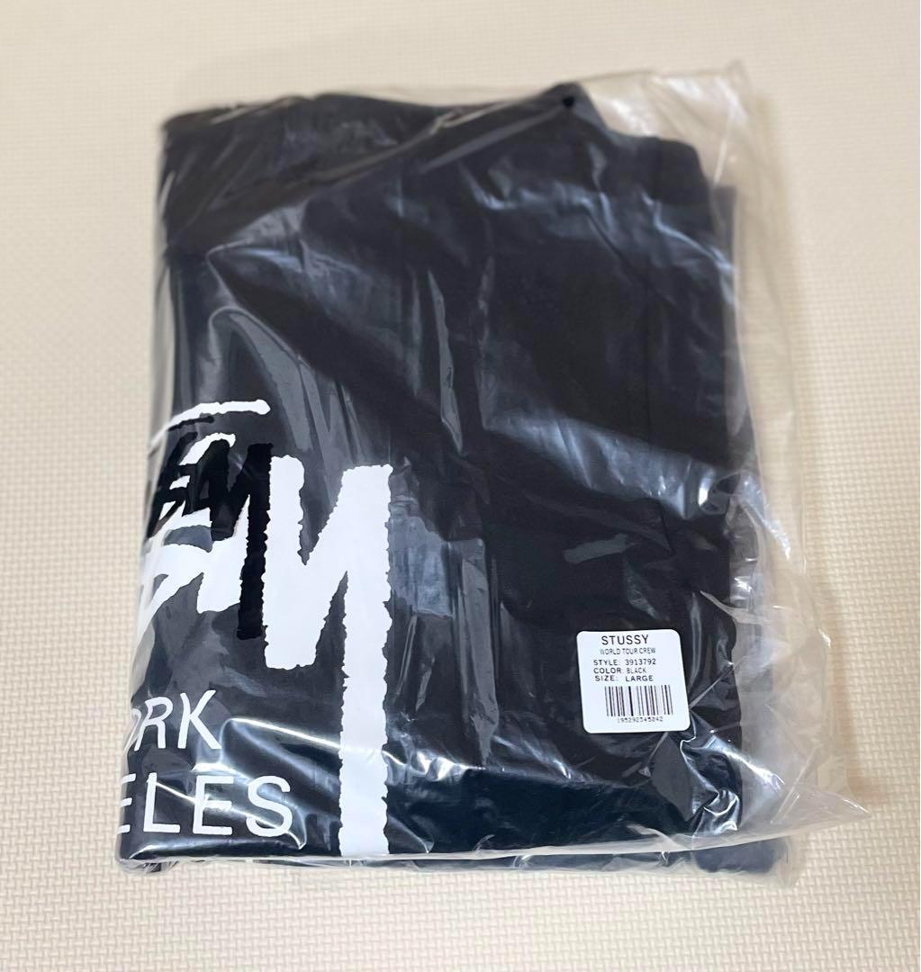 ステューシー STUSSY WORLD TOUR CREW スウェット L 黒