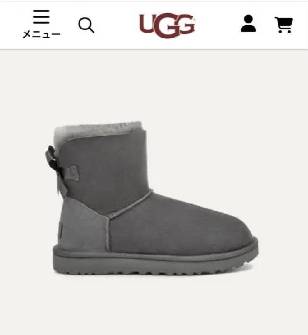 ［新品未使用］UGG Mini Bailey Bow グレー　24センチ