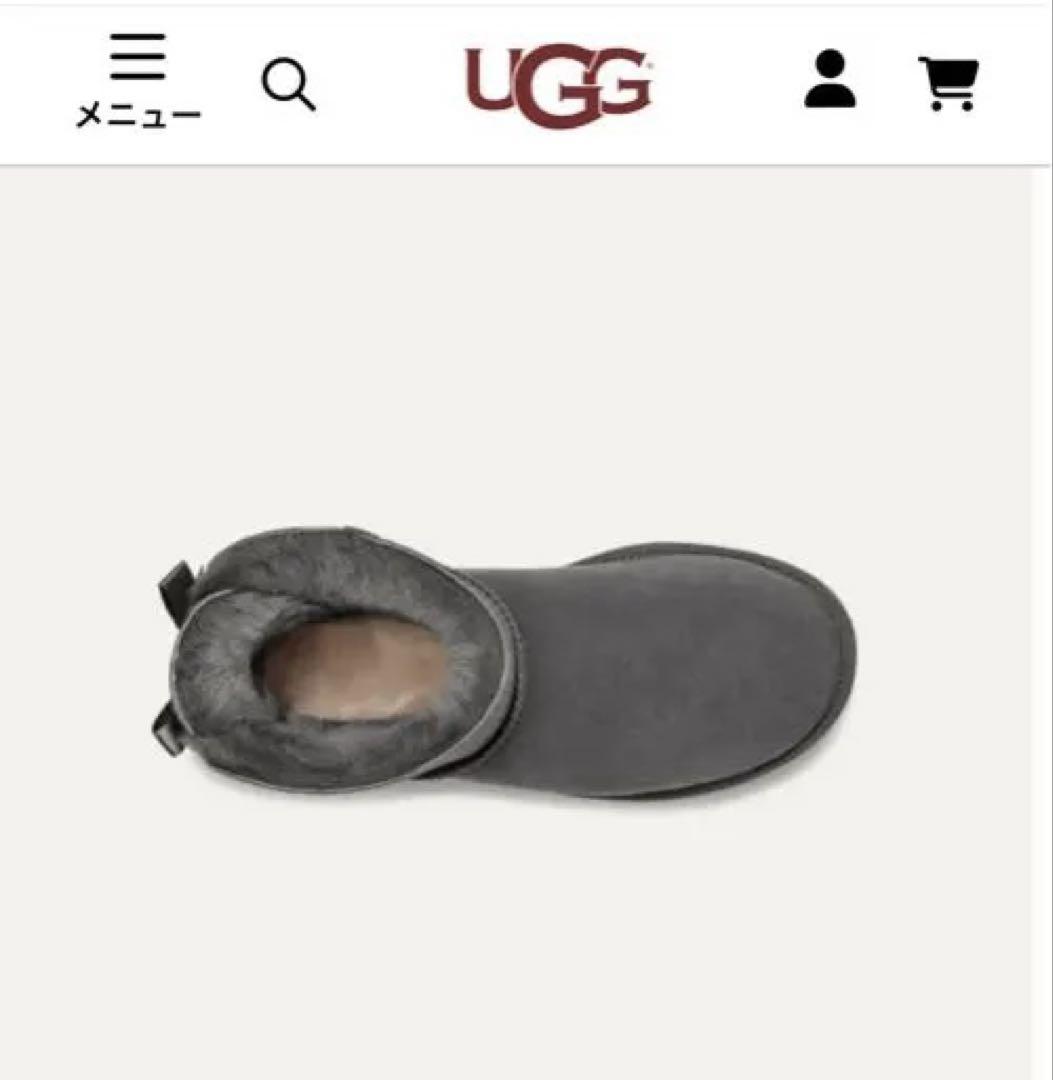 ［新品未使用］UGG Mini Bailey Bow グレー　24センチ