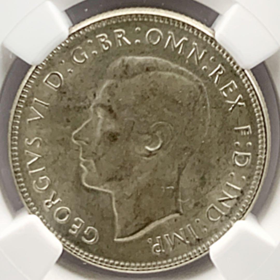 古銭コレクション 1946年 オーストラリア 2シリング 銀貨 NGC MS64