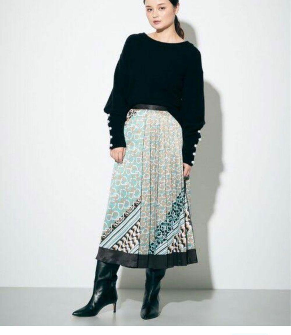 競売 22AW✨Diagram ロング丈 モノグラムプリントプリーツスカート スカート