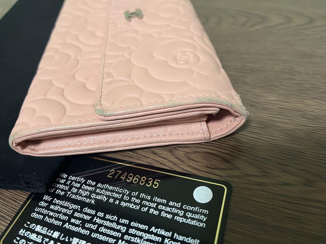 CHANEL カメリア 長財布 二つ折り ピンク