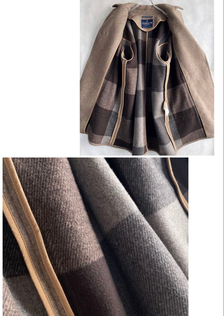 美品✨24AW ロンドントラディッション ケープ風ダッフルコート ブラウン 34 美品✨24AW ロンドントラディッション ケープ風ダッフルコート