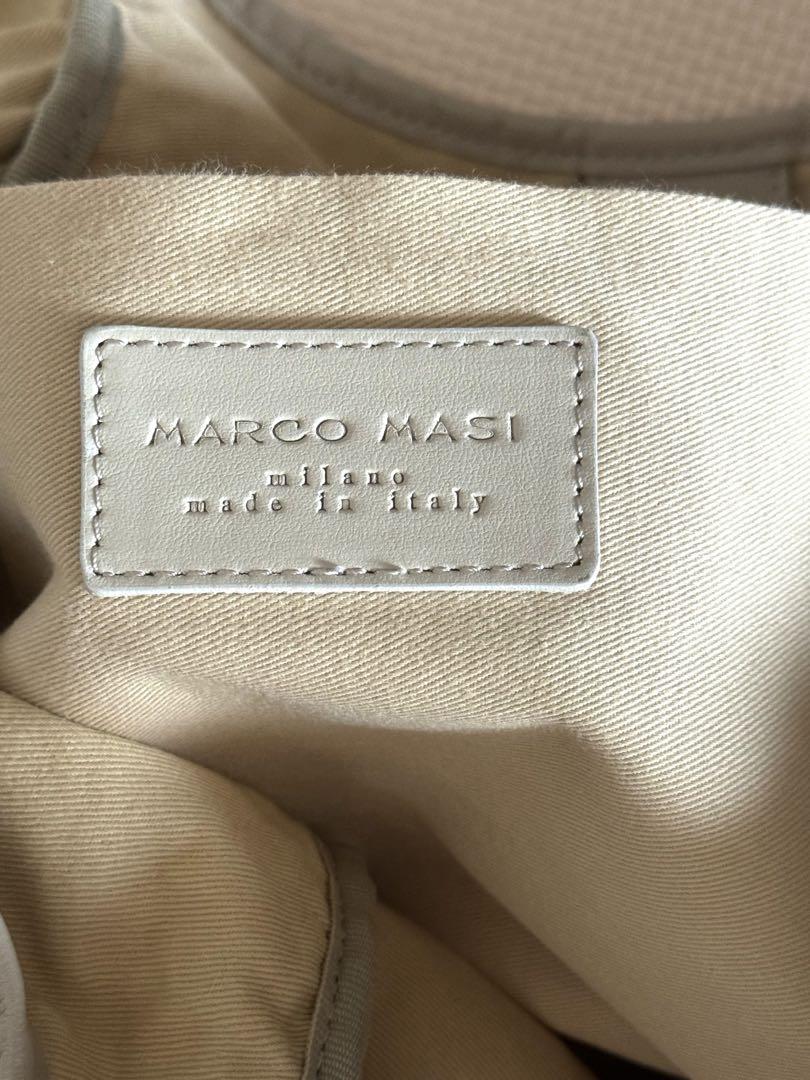 美品】MARCO MASI カゴトート ラフィア×レザー ホワイト
