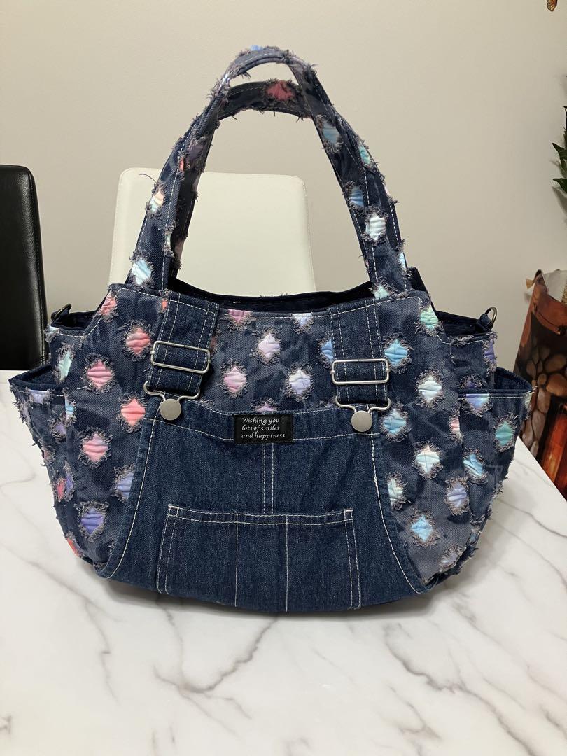 691大きめデニムリメイクバック　ハンドメイド