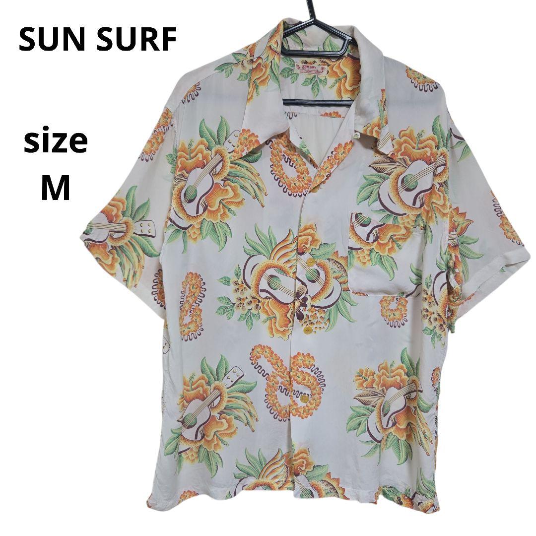 サンサーフ SUN SURF アロハシャツ ウクレレフラワー柄 Mサイズ
