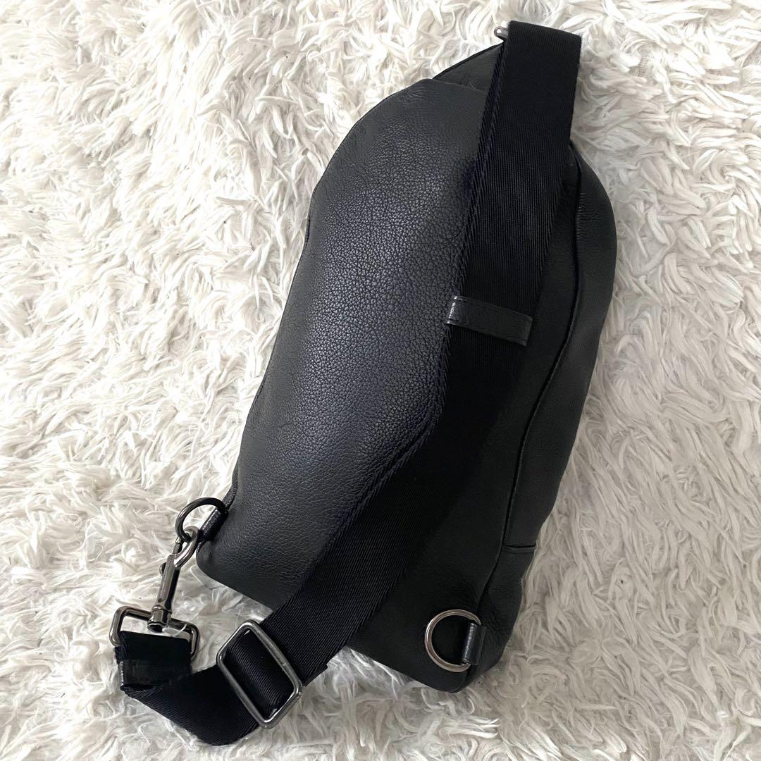 COACH コーチ ボディバッグ ウエストポーチ レザー シボ革 ロゴ