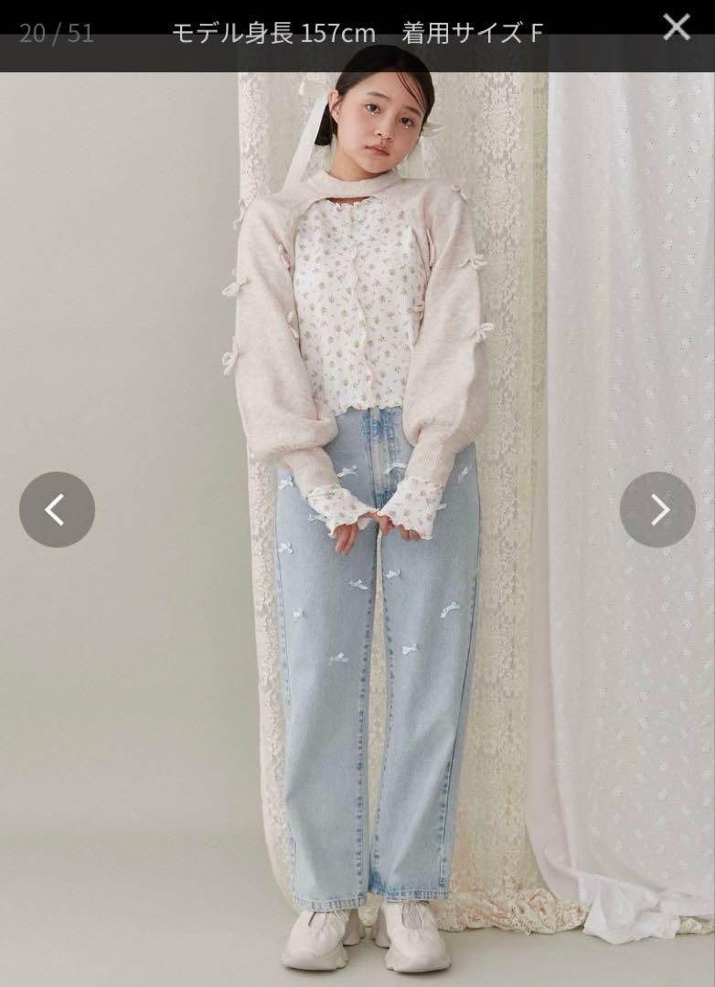 merry jenny petit ribbonデニムパンツ