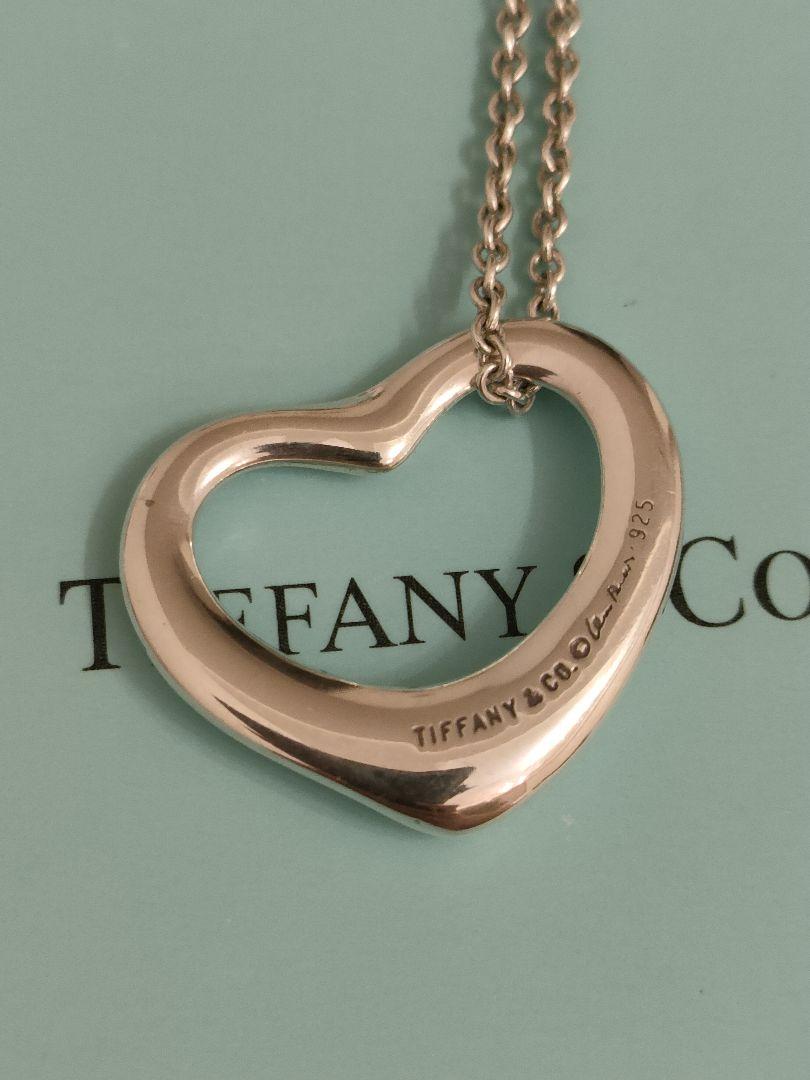 極美品】Tiffany オープンハートネックレス Mサイズ 極美品】Tiffany オープンハートネックレス Mサイズ
