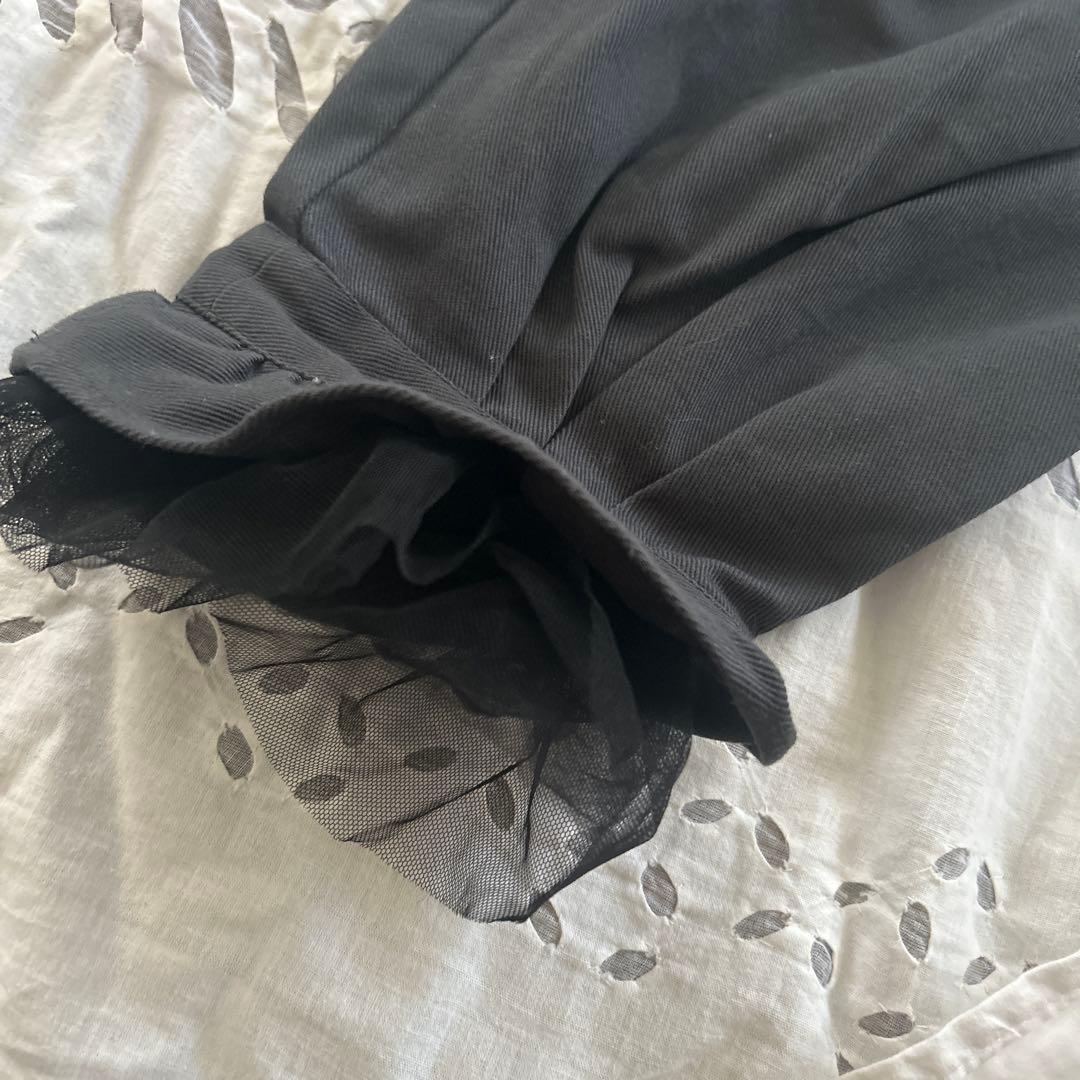 ✨️美品✨️ameiro 裾チュールパンツ カツラギグレー