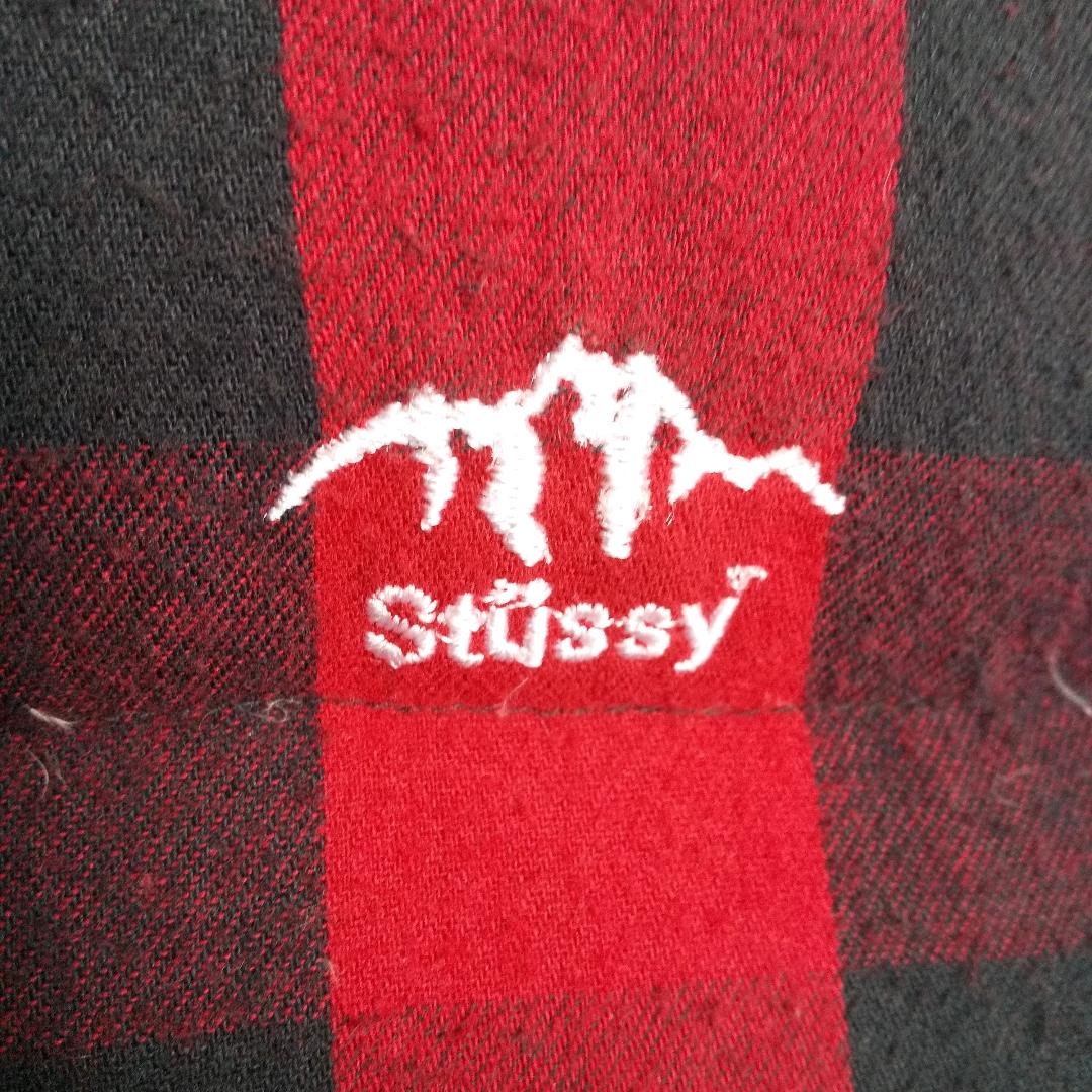 【大人気】STUSSY ダウン ベスト チェック ロゴ 2743