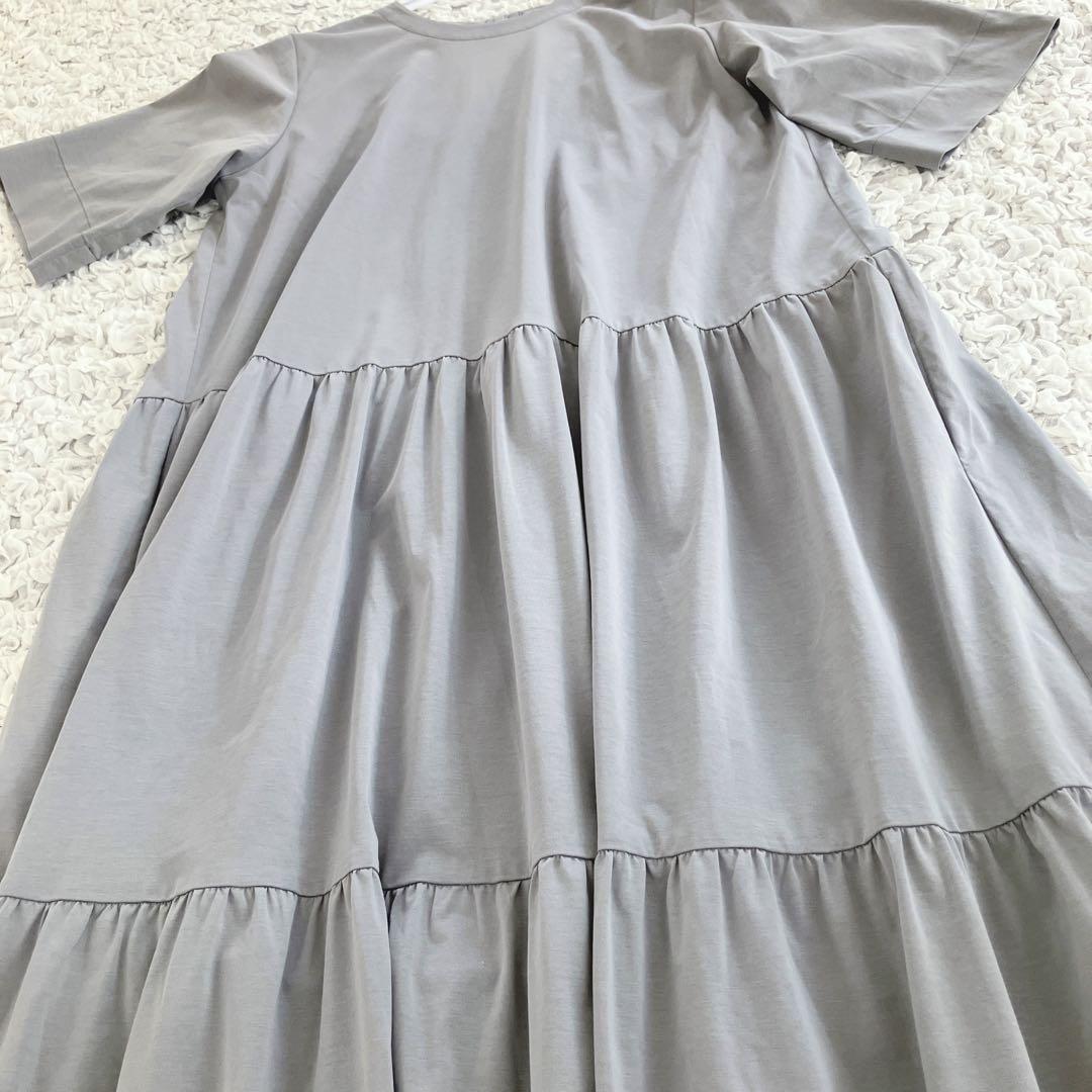 ▽美品 ロワズィール 定価2,7万円 天竺ティアードワンピース LOISIR