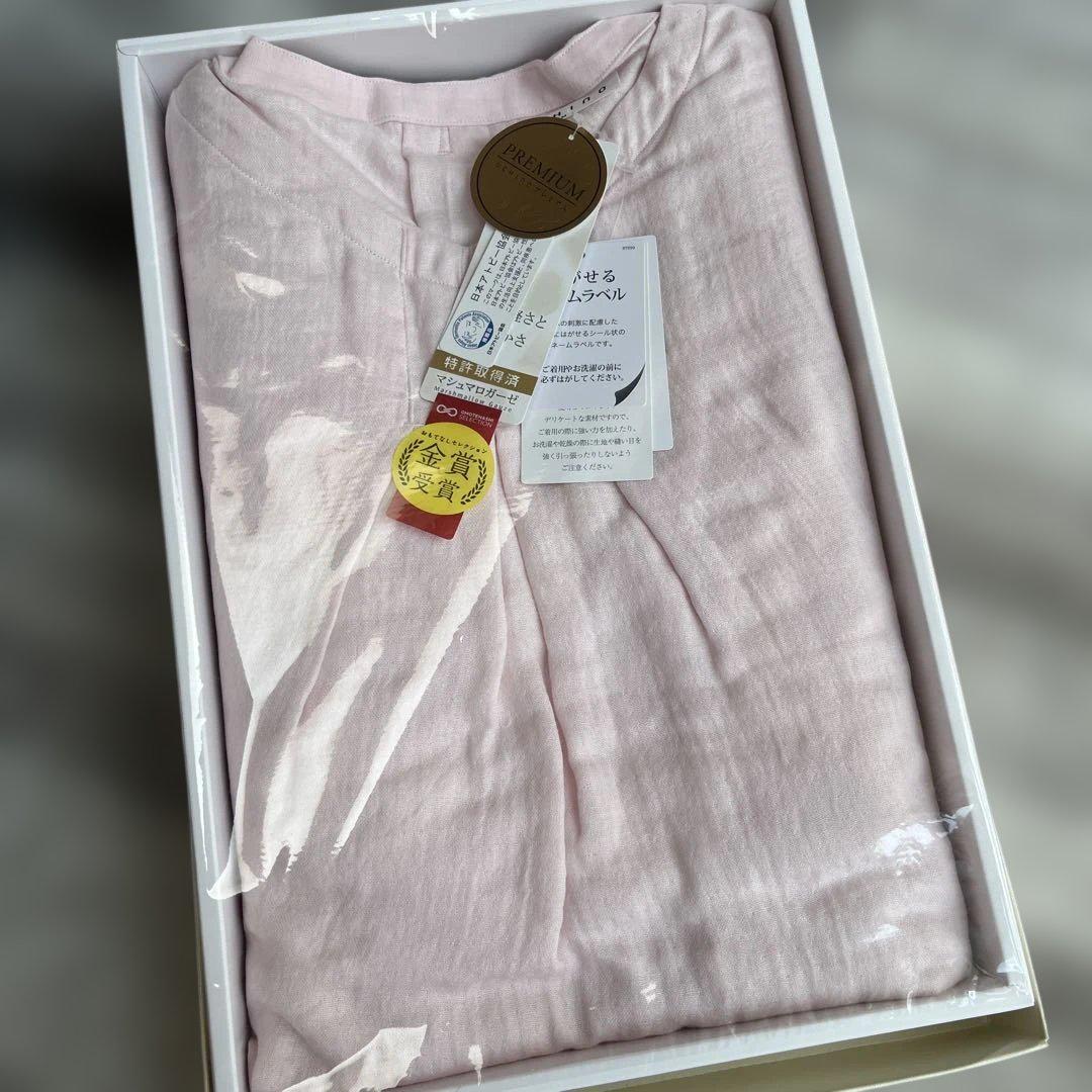 UCHINO ウチノ マシュマロガーゼ ワンピース 七分袖 ピンク M