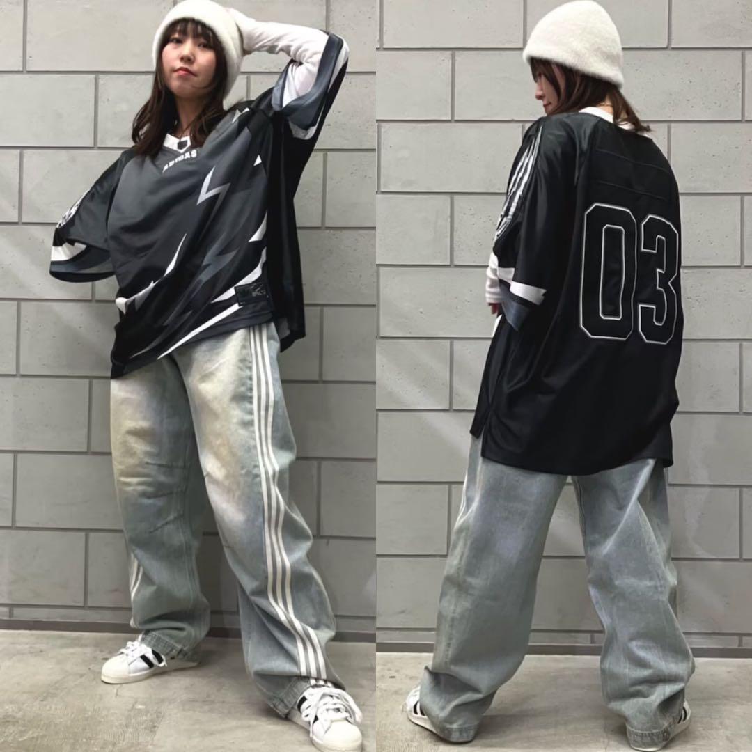 新品24⭐️ADILENIUMシーズン3 バナナフィット ウォッシュドデニムパンツ