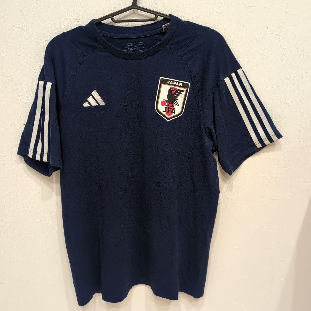 adidas 日本代表 ネイビー シャツ　Ｌサイズ　非売品　プラクティスシャツ adidas 日本代表 ネイビーシャツ Lサイズ 非売品 プラクティス
