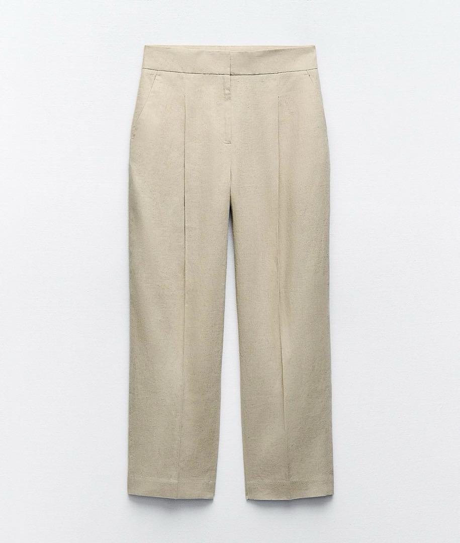 ☆ドイツ発*ZARA*新作*リネンブレンドストレートパンツ/BEIGE☆ リネンブレンド ストレート パンツ - ライトベージュ | ZARA