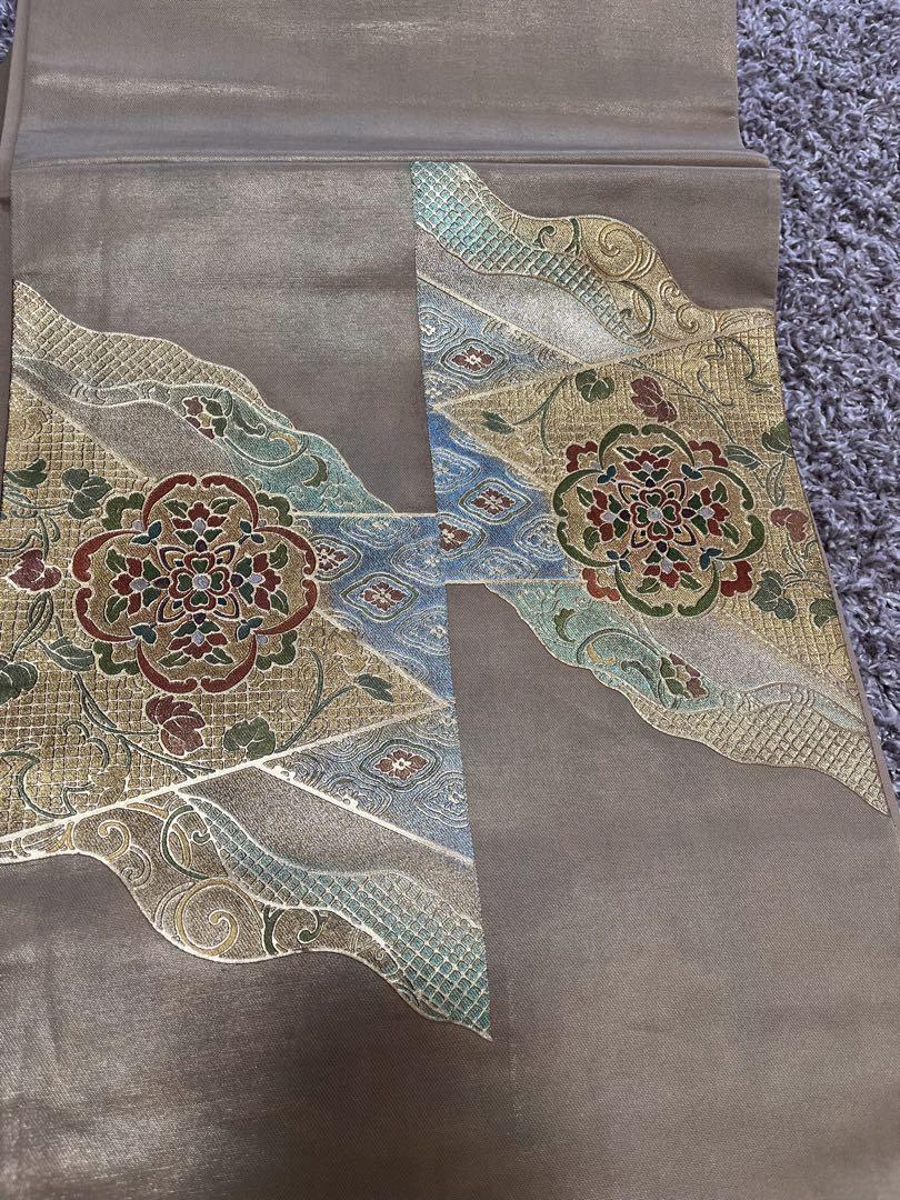 帯 刺繍 ゴールド 貝 螺鈿帯 豪華逸品