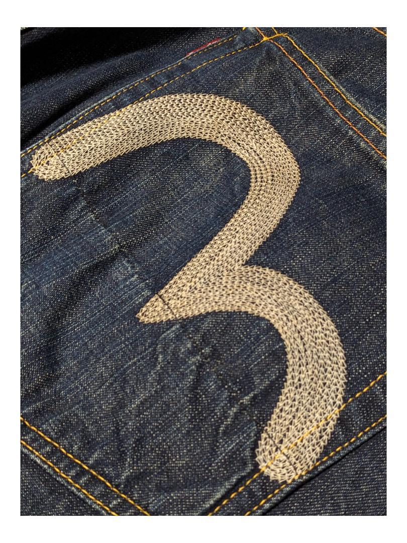 EVISU W36 Stitched pattern jeans
