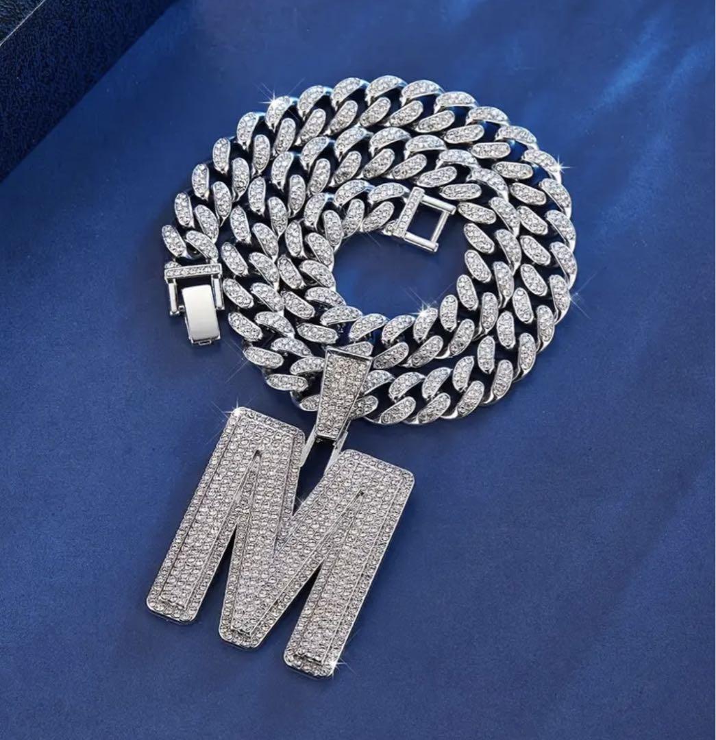 【Mペンダント付き】フルジルコニア マイアミキューバンチェーン Iced Out 4,876円