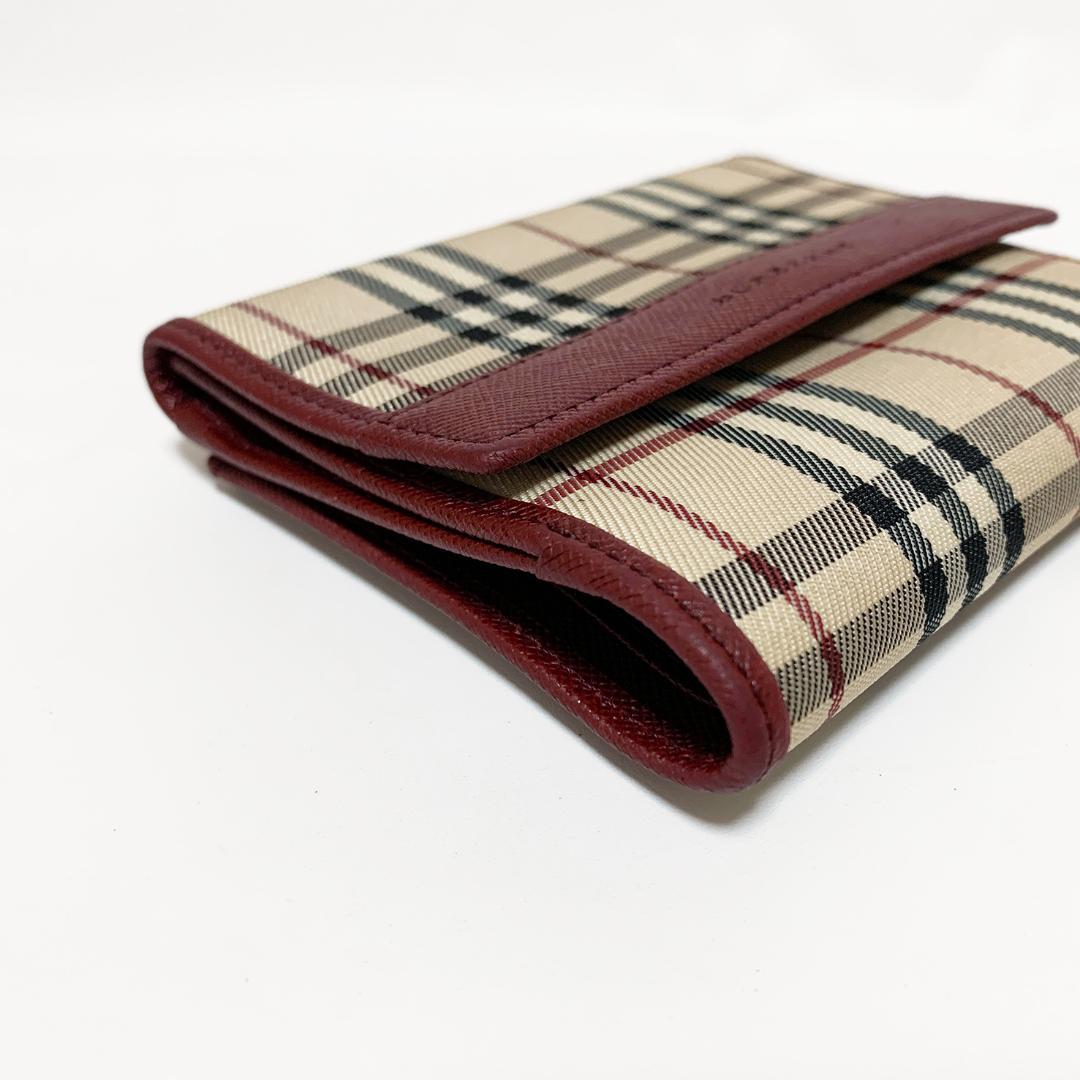 【美品】　バーバリー　BURBERRY LONDON 折り財布　ノバチェック BURBERRY バーバリー ノバチェック 二つ折り財布 Wホック レザー