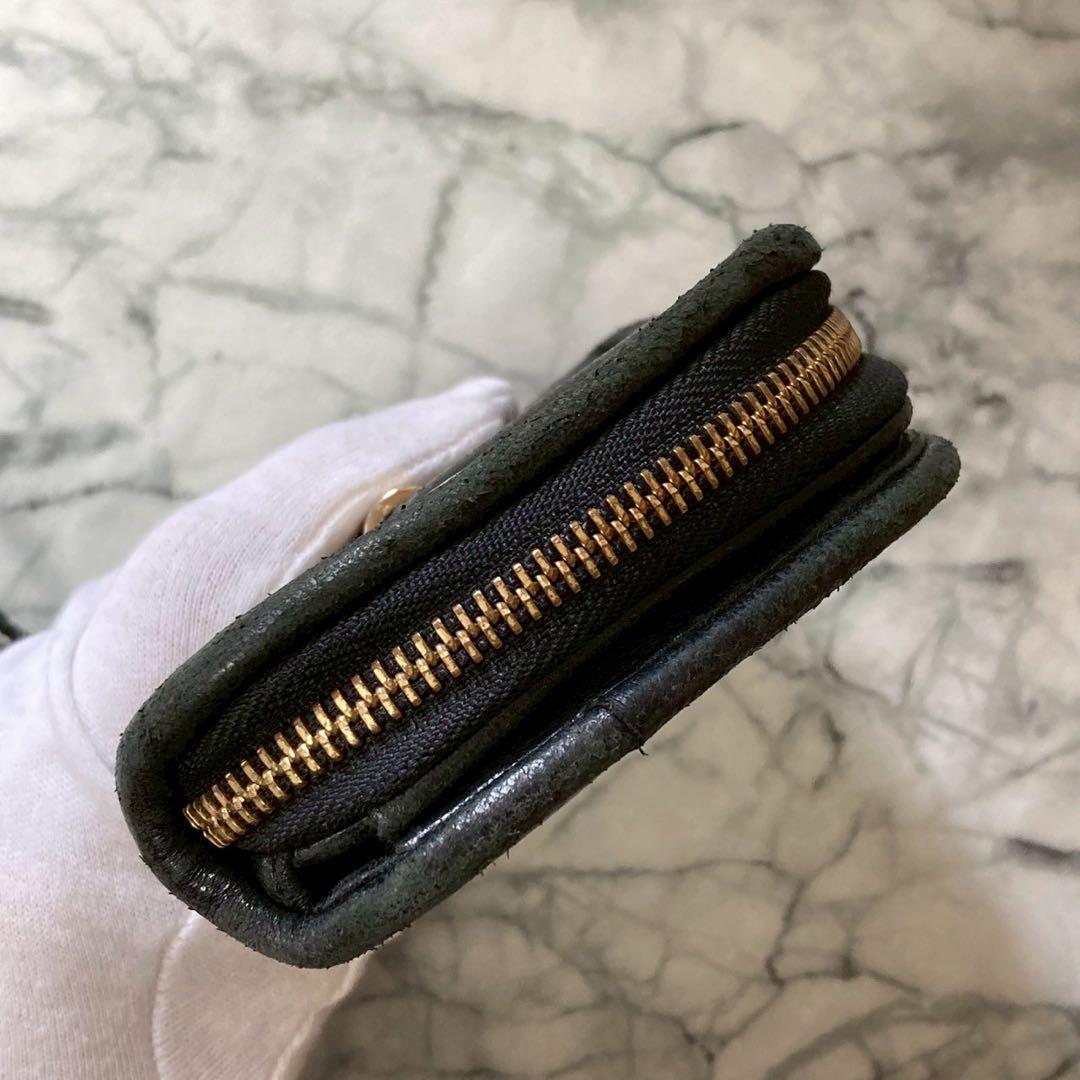 SEE BY CHLOE 二つ折り財布 ブラック レザー ラウンドファスナー