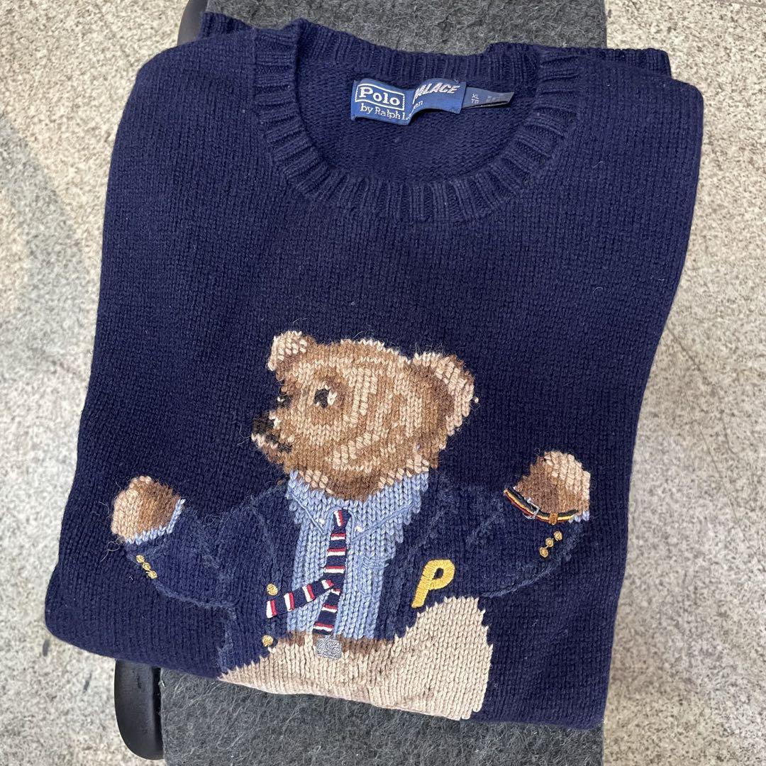 美品 palace Ralph Lauren Skate ベア ニット XL