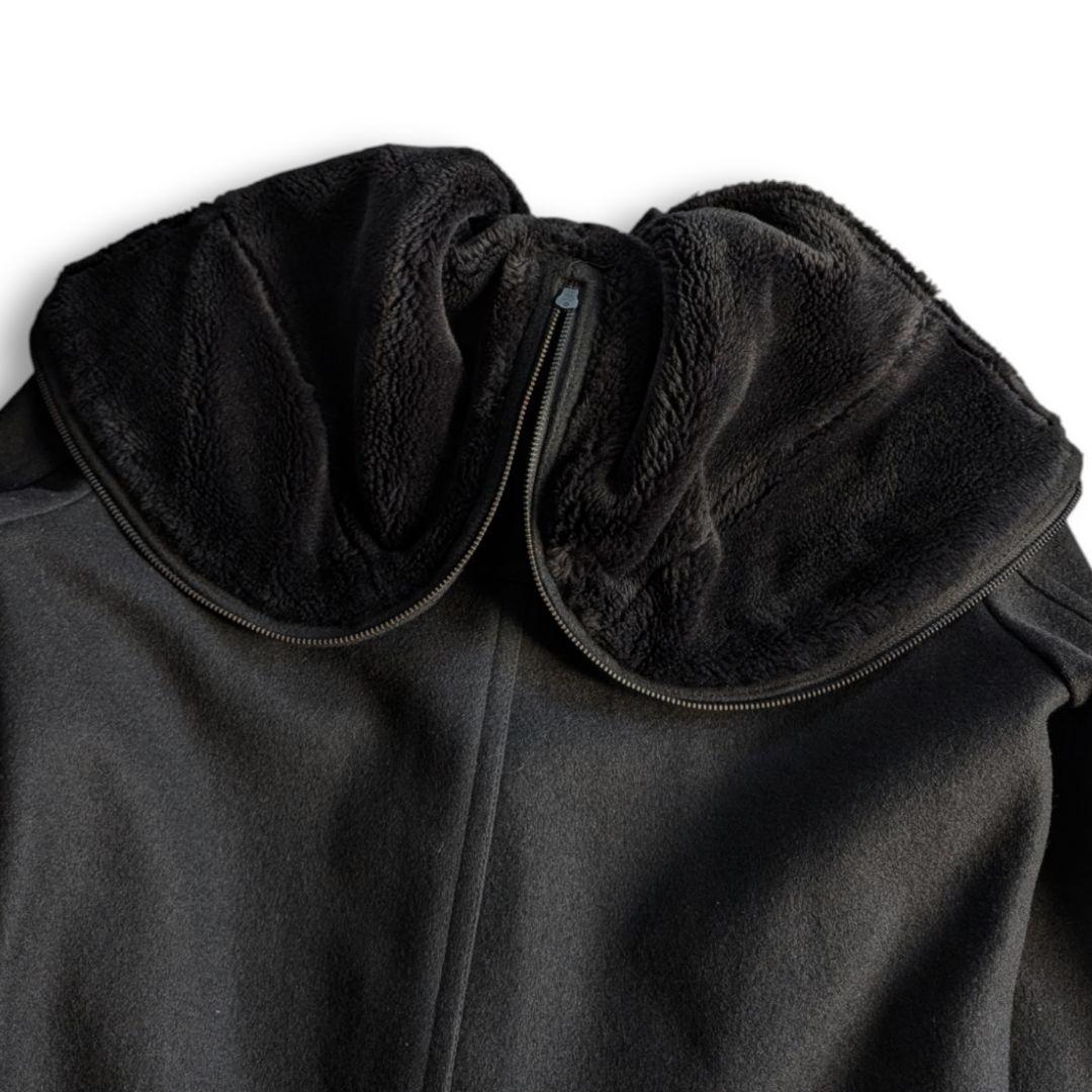 美品 ブラックバレット レザーベルト メルトン ダッフルコート L ブラック 黒