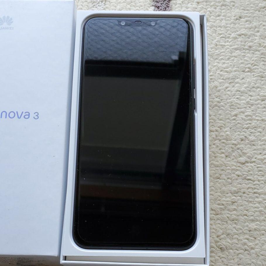 HUAWEI nova 3 ブラック 128 GB SIMフリー 中古