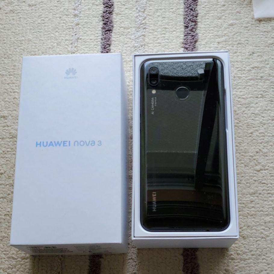 HUAWEI nova 3 ブラック 128 GB SIMフリー 中古